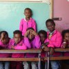 children in pink uniform